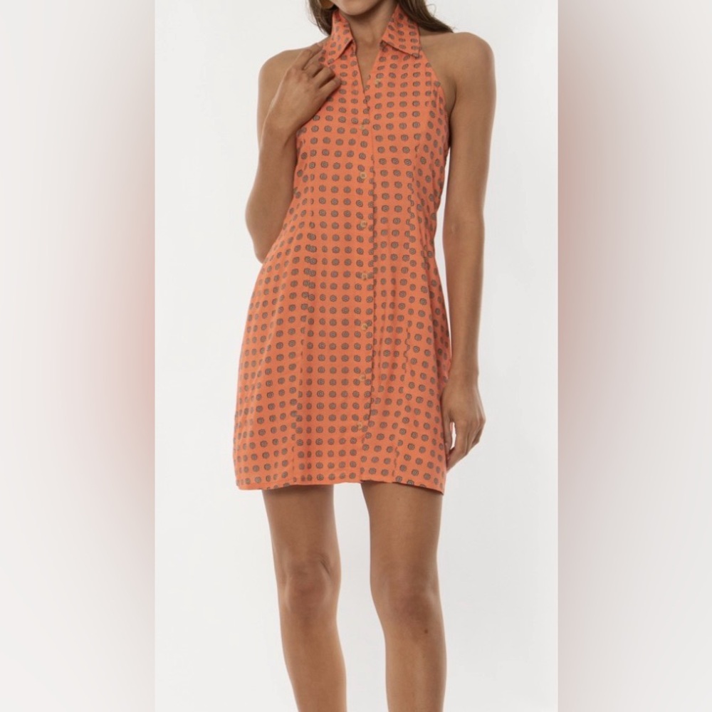 Amuse Society Orange print Halter Dress